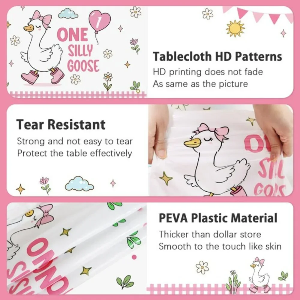 One Silly Goose Birthday Tablecloth & Plates